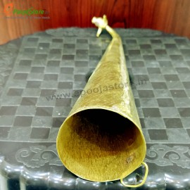 Pure Brass Gaumukhi Shringi for Abhishekam, Bathing Pot for Gods, Gomukhi Shringi Pipe, Cone Shape 